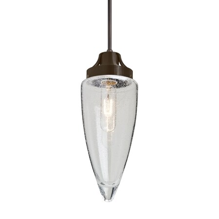Besa Lighting Sulu Cord Pendant, Clear Bubble, Bronze Finish, 1x60W Incandescent 1JT-SULUCL-BR